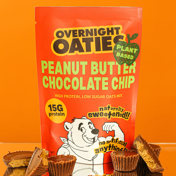 Peanut Butter Chocolate Chip Vegan Overnight Oats